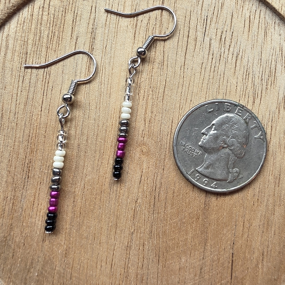 University Of Montana Inspired Beaded Drop Earrings, Silver Color Hook, Handmade
